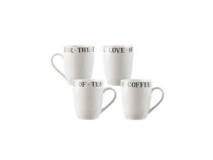 Set pre 4 osoby - porcelánový hrnček na čaj, 300 ml, Stir it up