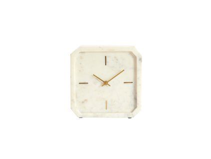 Hodiny 20,5x6x20,5 cm PABLIA mramor biely