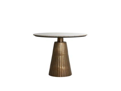 Jedálenský stôl Ø100x75 cm RIANNE mramor taupe-antic bronz
