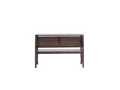 Konzola 119x41x80 cm YUKI mangové drevo čokoládovo hnedá + sklo