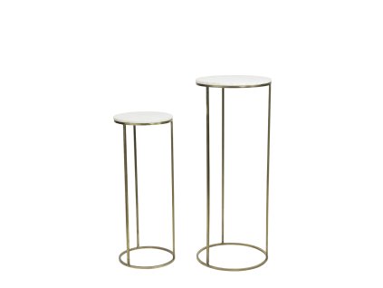 Stĺp S/2 Ø32x82+Ø41x102 cm RICARDO biely mramor+ant.bronz
