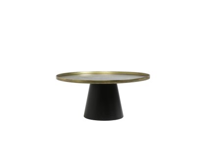 Konferenčný stolík Ø75x35 cm POPETA antický bronz-čierny