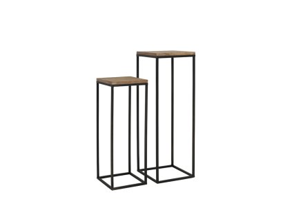 Stĺp S/2 30x30x82,5+35x35x102 cm YARULA drevo+čierna