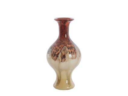 Váza Ø19x40 cm JORVEN sklo červená+taupe