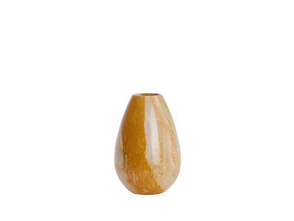 Váza Ø17,5x26 cm KALUDRA sklo oranžová+olivovozelená