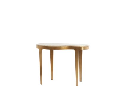Konzola 110x40x80 cm GIULIO mramor taupe+antický bronz