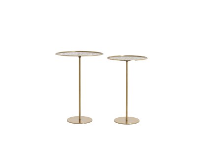 Príručný stolík S/2 Ø32x51+Ø38x54 cm LIA antický bronz