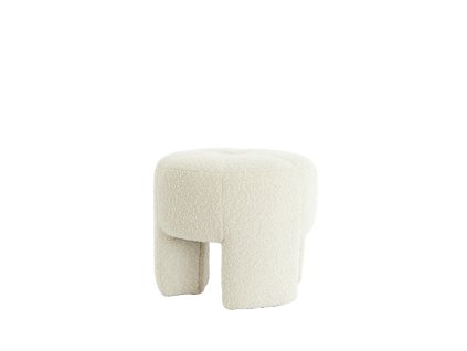 Puf Ø51x45 cm BATOEMI bouclé krém