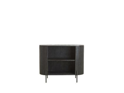 Skrinka 100x40x80 cm DUMOSI drevo matná čierna