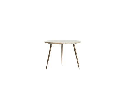 Príručný stolík Ø59x41 cm ZECA taupe mramor + antický bronz