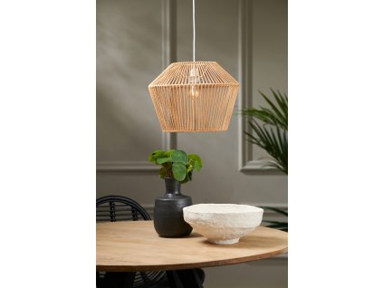 Závesná lampa Ø40x30 cm CASPIAN hnedo-biela