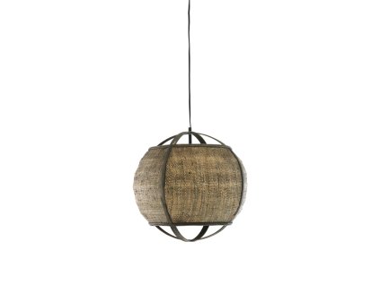 Závesná lampa Ø41x39 cm BOZONA ratan hnedosivá