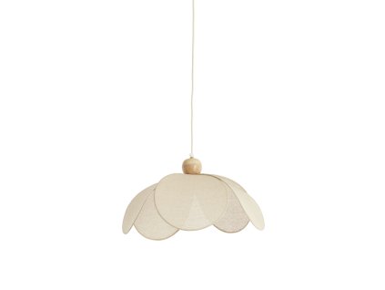 Závesná lampa Ø50x28 cm LAVRIRIA prírodná+drevo