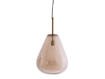 Závesná lampa Ø40x50 cm LEONA antický bronz+sklo jantárová