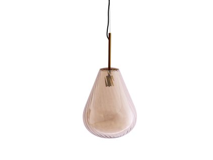 Závesná lampa Ø33x43 cm LEONA antický bronz+sklo jantár