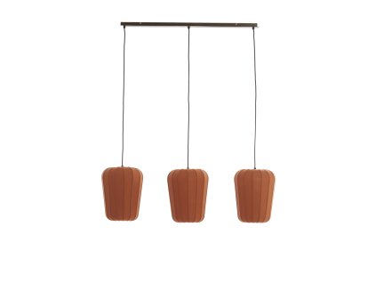 Závesná lampa 3L 103x30x143 cm BIBURY drevo prt d hnedá+terasová