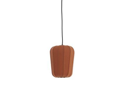 Závesná lampa Ø20x25 cm BIBURY drevená potlač tmavohnedá+terasová
