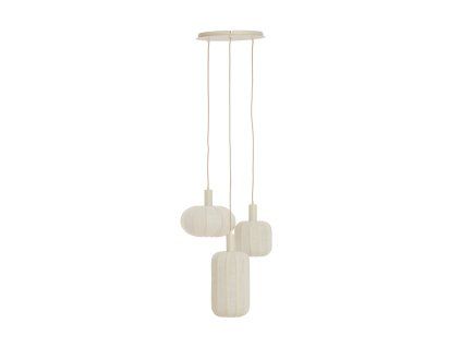 Závesná lampa 3L Ø38x34 cm TUFIA ľanová krémová