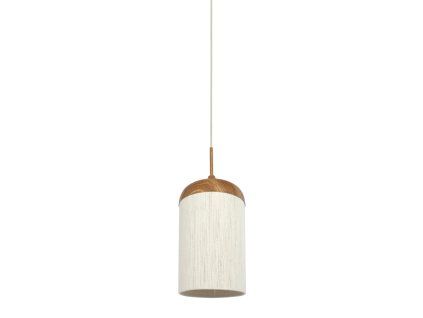 Závesná lampa Ø27,5x52 cm DANIA potlač dreva prírodná + lano krémová