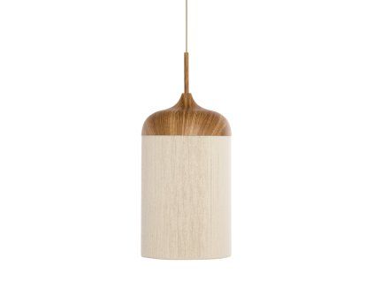 Závesná lampa Ø22x41,5 cm DANIA potlač dreva prírodná + lano krémová