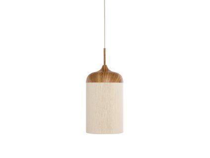 Závesná lampa Ø16x31 cm DANIA potlač dreva prírodná + lano krémová