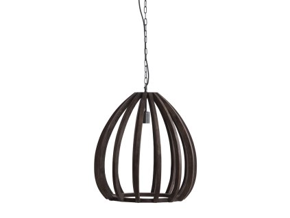 Závesná lampa Ø50x54 cm BARSIA drevo tmavohnedá