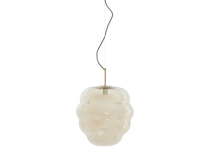 Závesná lampa Ø45x48 cm MISTY sklo jantárová+zlatá