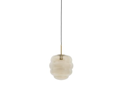 Závesná lampa Ø30x37 cm MISTY sklo jantárová+zlatá