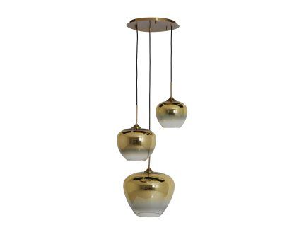 Závesná lampa 3L Ø40x160 cm MAYSON sklo zlatá-číra+zlatá