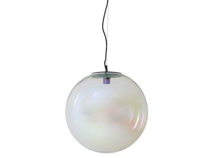 Závesná lampa Ø48 cm MEDINA sklo dúha+čierna