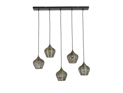 Závesná lampa 5L 100x20x122 cm ALVARO antický bronz