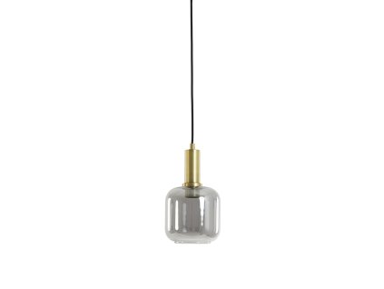 Závesná lampa Ø21x37 cm LEKAR antický bronz + dymové sklo