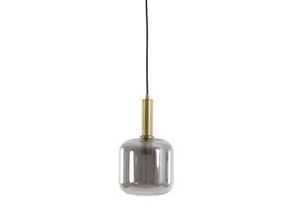 Závesná lampa Ø16x26 cm LEKAR antický bronz + dymové sklo