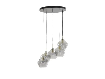 Závesná lampa 5L Ø61x66 cm RAKEL antický bronz + dymová