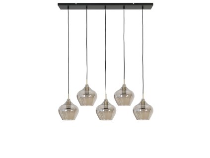 Závesná lampa 5L 104x20x120 cm RAKEL antický bronz + dymová