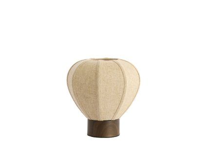 Stolová lampa Ø23x23,5 cm KYZO potlač dreva hnedá+ľanová prírodná