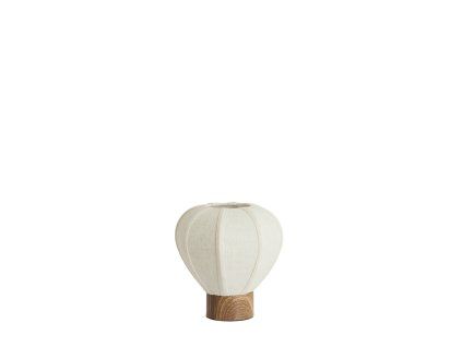 Stolová lampa Ø23x23,5 cm KYZO potlač dreva prírodná+ľanová krémová