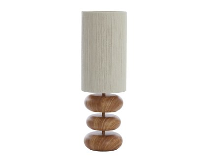 Stolová lampa Ø22x67,5 cm DANIALO potlač dreva prírodná+lano krémová