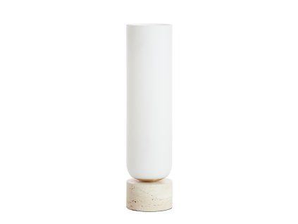 Stolová lampa Ø12x47 cm RYLANO sklo mliečna+piesková+antický bronz