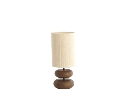 Stolová lampa Ø22x50,5 cm DANIALO potlač dreva hnedá+lano krémová