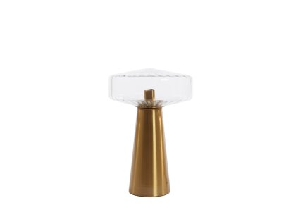 Stolová lampa Ø30x45 cm PLEAT sklo číre+zlaté