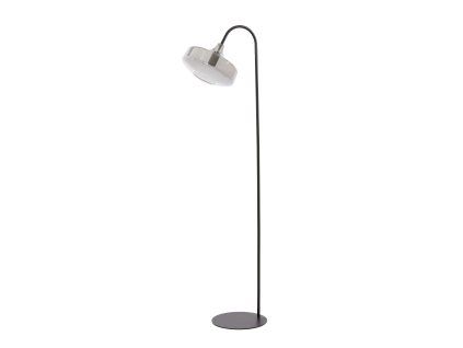 Stojaca lampa 45x29,5x160 cm SOLNA matná čierna + dymové sklo