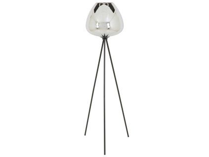 Stojanová lampa trojnožka Ø42x146 cm MAYSON dymové sklo+matná čierna