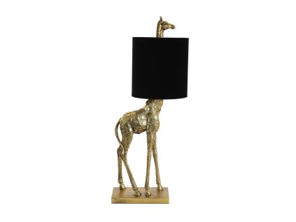 Stolová lampa 28x20x68 cm ŽIRAFA antický bronz + zamat čierna