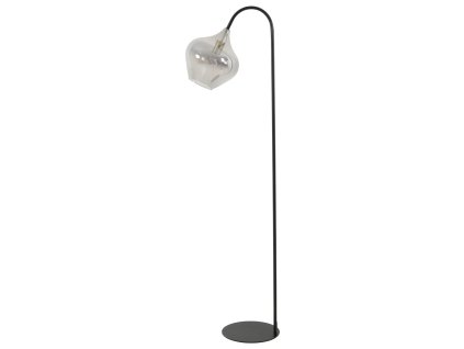 Stojaca lampa 45x28x160 cm RAKEL matná čierna+dymová