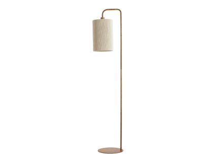 Stojaca lampa 33,5x28x155 cm DONIO potlač dreva prírodná + lano krémová