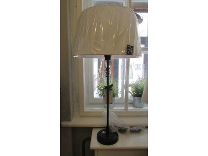 stolna lampa ierna s vtaikom s bielym tienidlom vyska 74 cm 8164