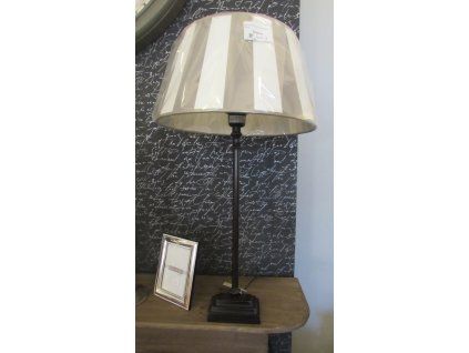 stolna lampa ierna s bezovo bielym pasikavym tienidlom vyska 63 8173