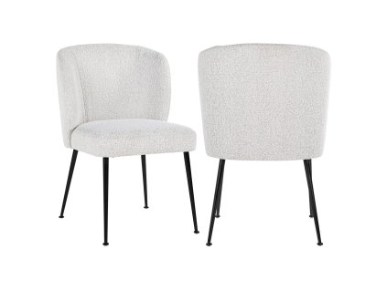 Jedálenská stolička Fallon white bouclé