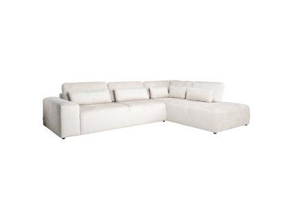 Pohovka Lund krémová fusion 3-miestna + taburetka pravá